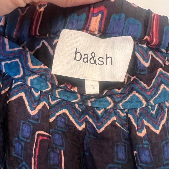 BA&SH Maris Geometric-Print High-Waist Jacquard Midi Skirt Bleu - Picture 4 of 6